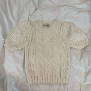 INDUSTRY | Cable Knit Puff Sleeve Sweater